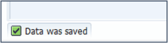 Data Was Saved Status Bar Message
