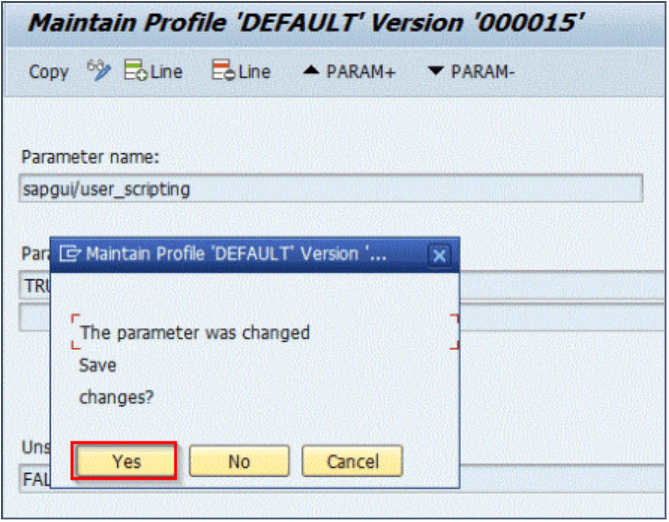 RZ10 Save Changes Popup