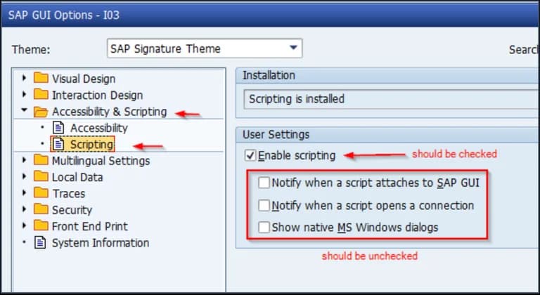 Scripting Settings Page Under Accessibility & Scripting