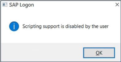 Scripting support is disabled by the user